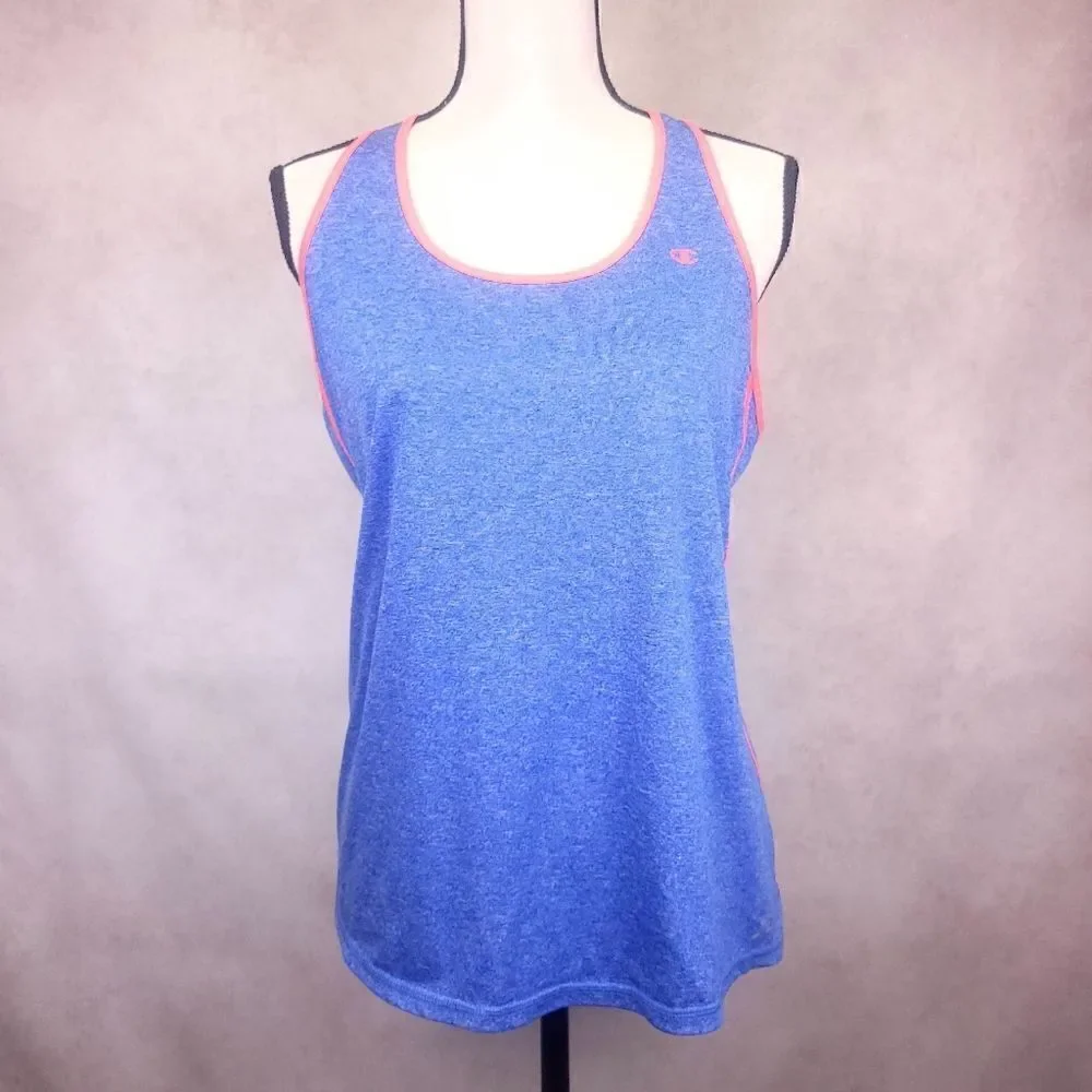 Champion Blue and Pink Racerback Tank Top Size L